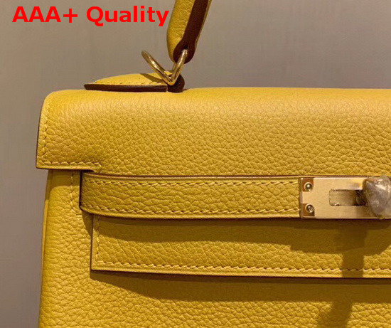 Hermes Kelly 25 in Yellow Togo Calfskin Replica