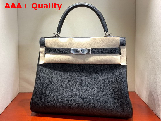 Hermes Kelly 28 Bag Black Togo Calfskin Hand Stitching Replica