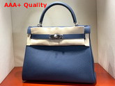 Hermes Kelly 28 Bag Blue Togo Calfskin Hand Stitching Replica