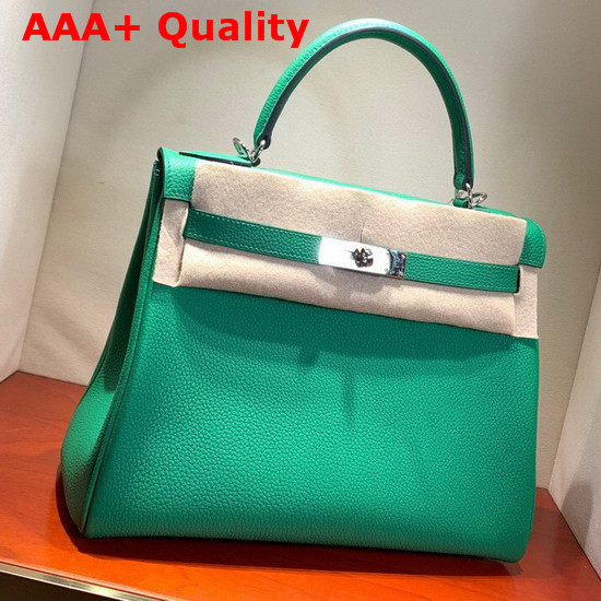 Hermes Kelly 28 Bag Green Togo Calfskin Hand Stitching Replica
