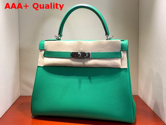 Hermes Kelly 28 Bag Green Togo Calfskin Hand Stitching Replica