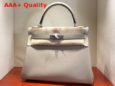 Hermes Kelly 28 Bag Light Grey Togo Calfskin Hand Stitching Replica