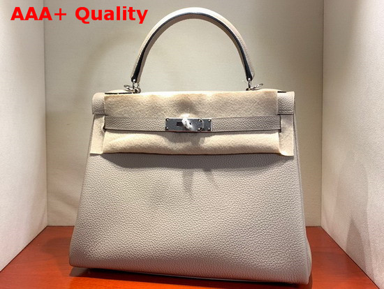 Hermes Kelly 28 Bag Light Grey Togo Calfskin Hand Stitching Replica