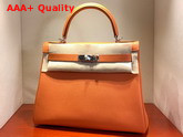 Hermes Kelly 28 Bag Orange Togo Calfskin Hand Stitching Replica