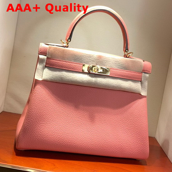Hermes Kelly 28 Bag Pink Togo Calfskin Hand Stitching Replica