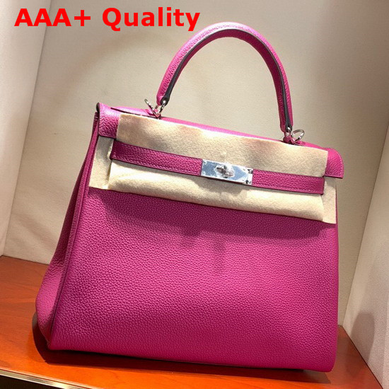Hermes Kelly 28 Bag Rose Togo Calfskin Hand Stitching Replica