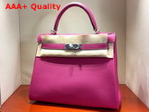 Hermes Kelly 28 Bag Rose Togo Calfskin Hand Stitching Replica