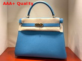 Hermes Kelly 28 Bag Sky Blue Togo Calfskin Hand Stitching Replica