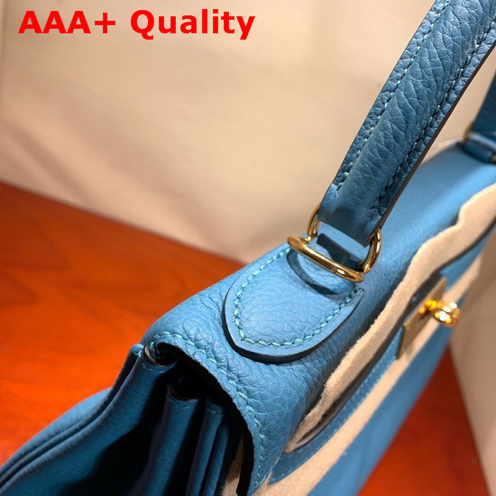 Hermes Kelly 28 Bag Sky Blue Togo Calfskin Hand Stitching Replica
