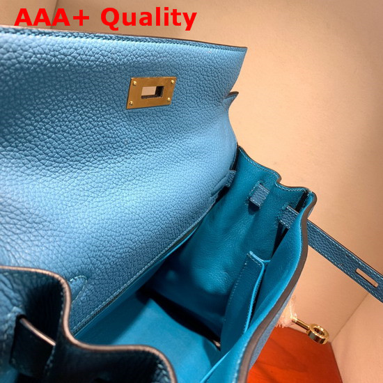 Hermes Kelly 28 Bag Sky Blue Togo Calfskin Hand Stitching Replica