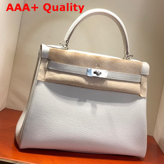 Hermes Kelly 28 Bag White Togo Calfskin Hand Stitching Replica