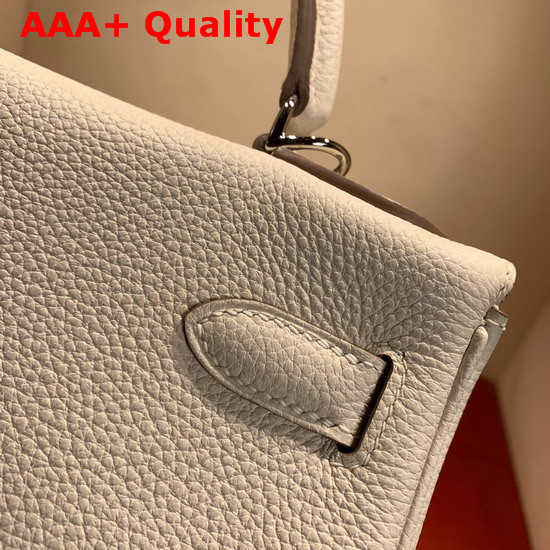 Hermes Kelly 28 Bag White Togo Calfskin Hand Stitching Replica