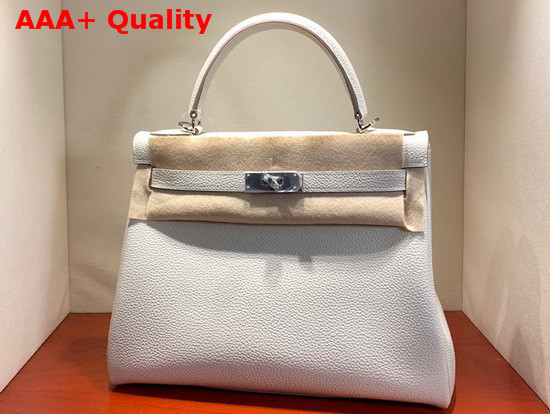 Hermes Kelly 28 Bag White Togo Calfskin Hand Stitching Replica