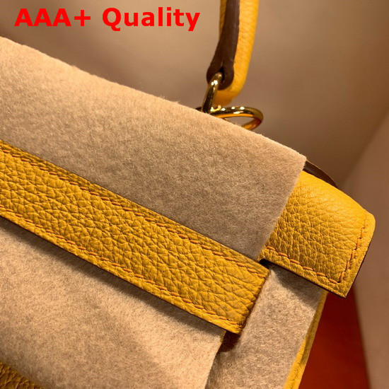 Hermes Kelly 28 Bag Yellow Togo Calfskin Hand Stitching Replica