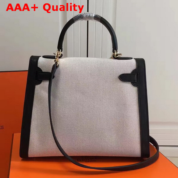 Hermes Kelly 28 Canvas and Leather Replica