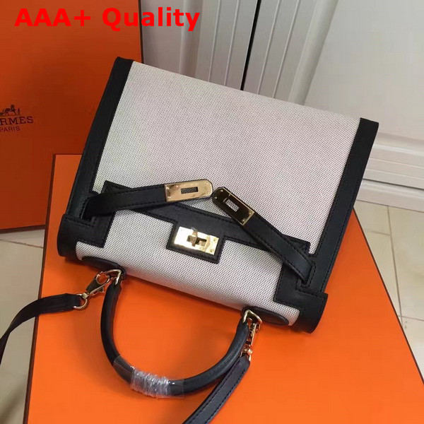 Hermes Kelly 28 Canvas and Leather Replica
