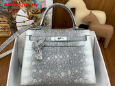 Hermes Kelly 28 in Gray Lizard Leather Replica