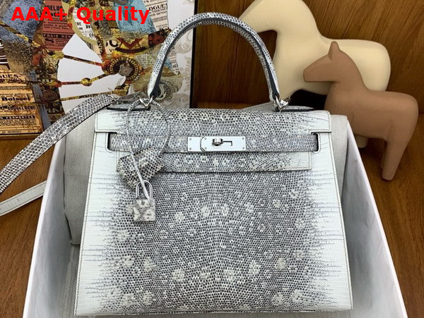 Hermes Kelly 28 in Gray Lizard Leather Replica