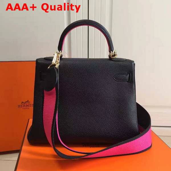 Hermes Kelly 32 Black Togo Leather Replica