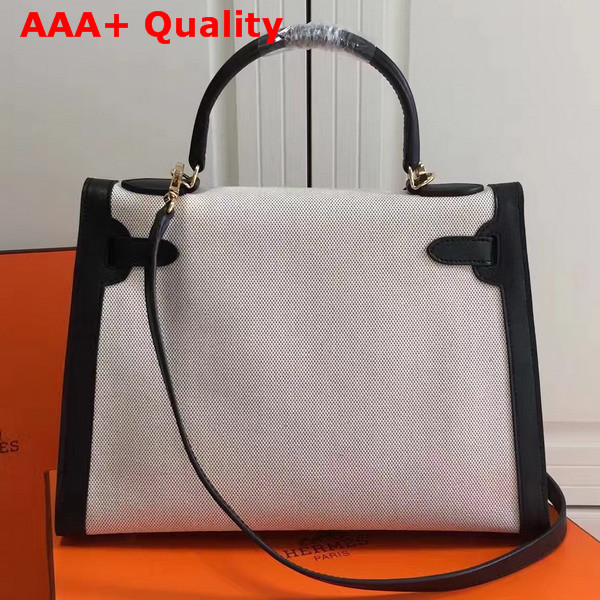 Hermes Kelly 32 Canvas and Leather Replica