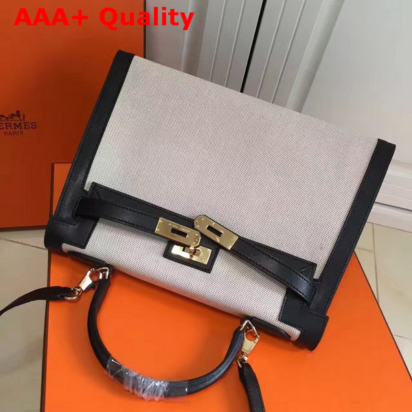 Hermes Kelly 32 Canvas and Leather Replica