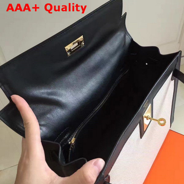 Hermes Kelly 32 Canvas and Leather Replica