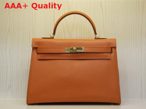 Hermes Kelly 32 Epson Leather Orange Replica