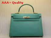 Hermes Kelly 32 Epson Leather Turquoise Replica
