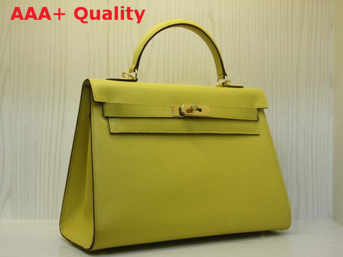 Hermes Kelly 32 Epson Leather Yellow Replica