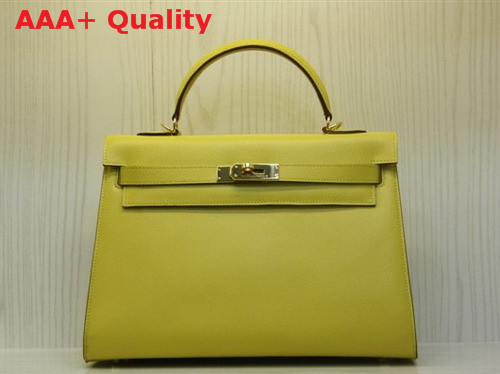 Hermes Kelly 32 Epson Leather Yellow Replica