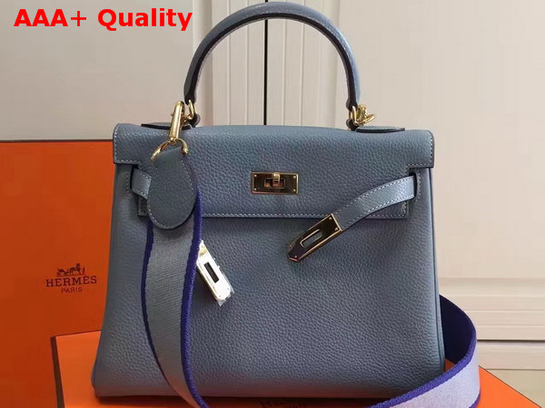 Hermes Kelly 32 Light Blue Togo Leather Replica