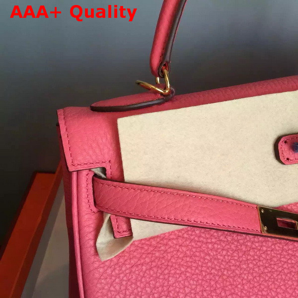 Hermes Kelly 32 Pink Original Leather Replica