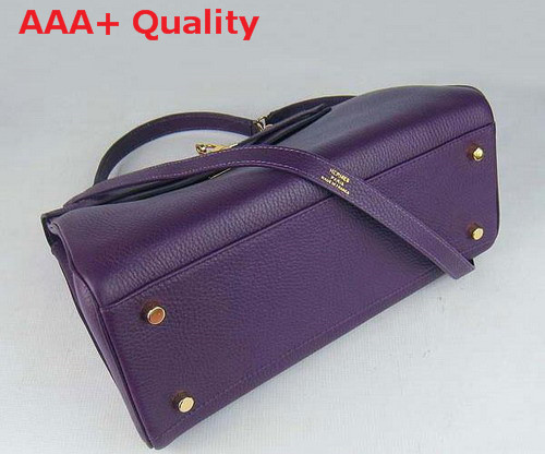 Hermes Fake Hermes Kelly 32 Purple Leather Gold Hardware Replica