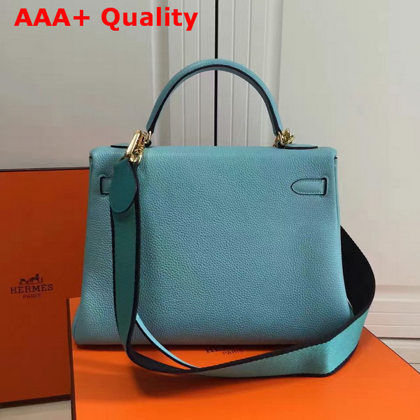 Hermes Kelly 32 Turquoise Togo Leather Replica