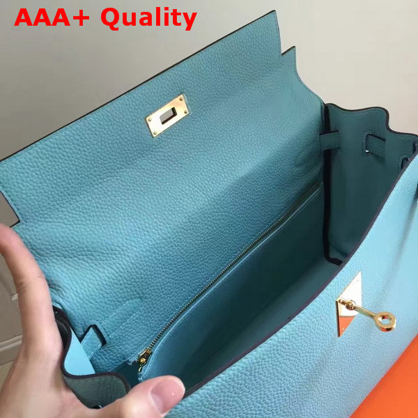 Hermes Kelly 32 Turquoise Togo Leather Replica