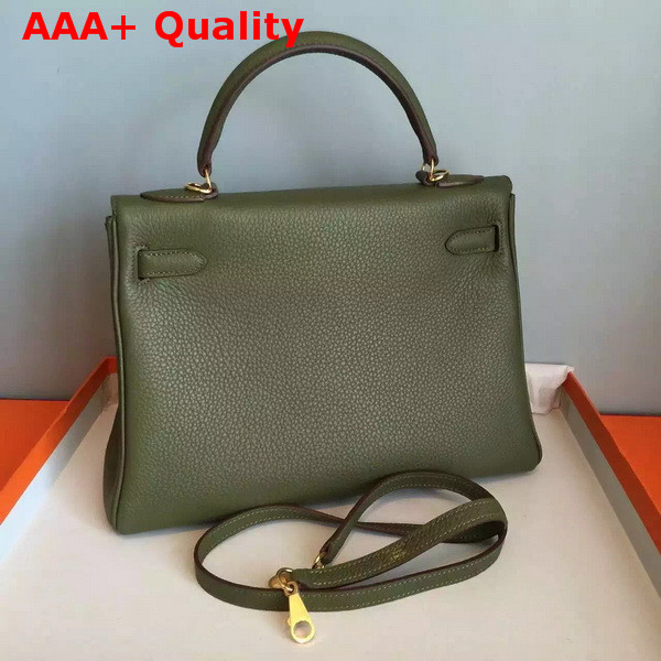 Hermes Kelly 32 in Army Green Original Leather Replica