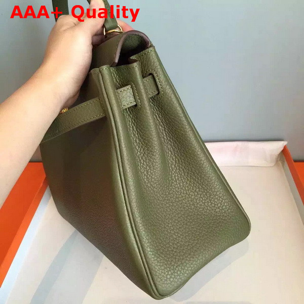 Hermes Kelly 32 in Army Green Original Leather Replica