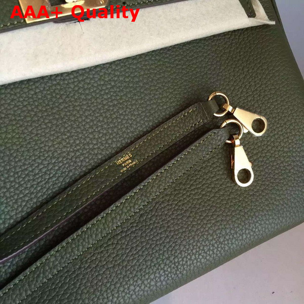 Hermes Kelly 32 in Army Green Original Leather Replica