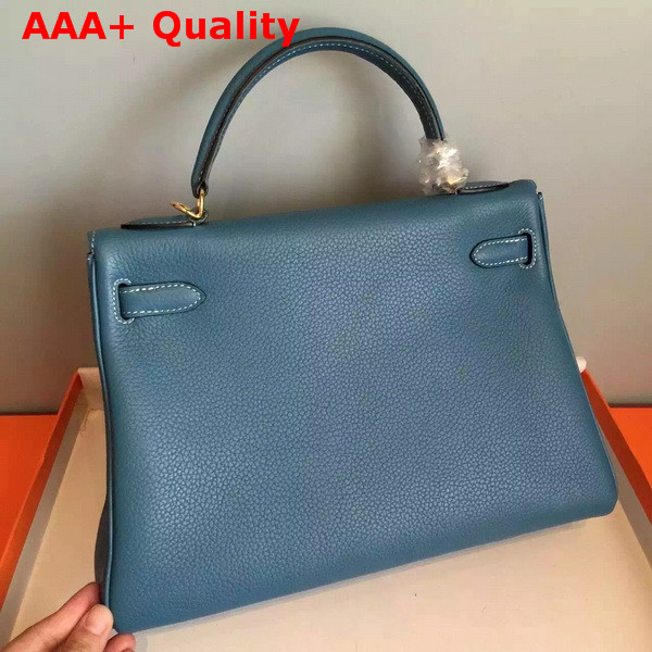 Hermes Kelly 32 in Blue Original Leather Replica