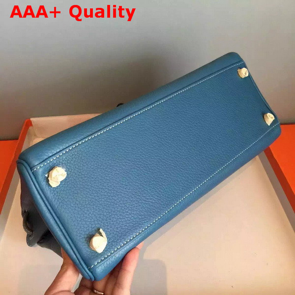 Hermes Kelly 32 in Blue Original Leather Replica