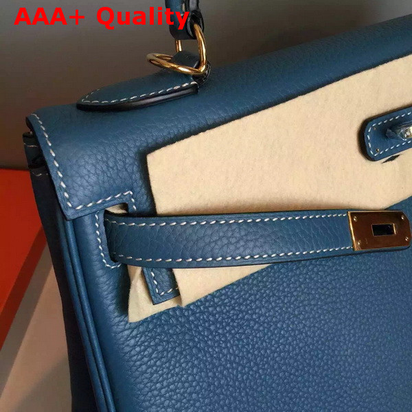 Hermes Kelly 32 in Blue Original Leather Replica
