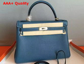 Hermes Kelly 32 in Blue Original Leather Replica