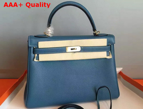 Hermes Kelly 32 in Blue Original Leather Replica