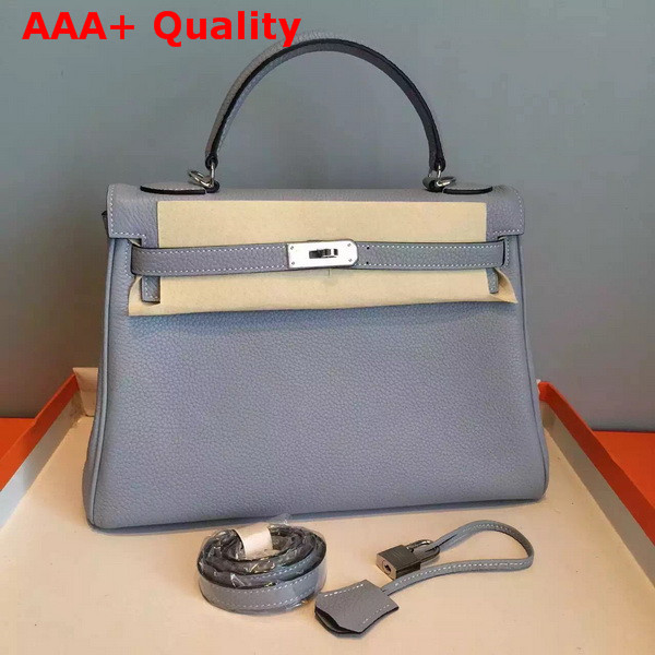 Hermes Kelly 32 in Light Blue Original Leather Replica