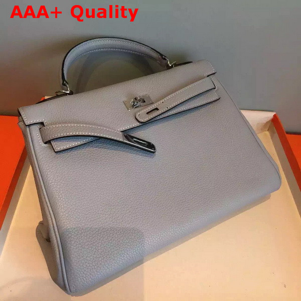 Hermes Kelly 32 in Light Blue Original Leather Replica