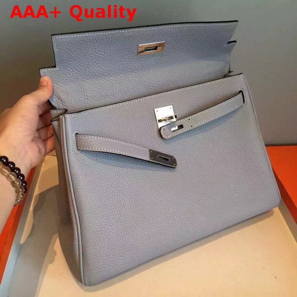 Hermes Kelly 32 in Light Blue Original Leather Replica