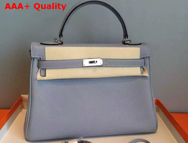 Hermes Kelly 32 in Light Blue Original Leather Replica