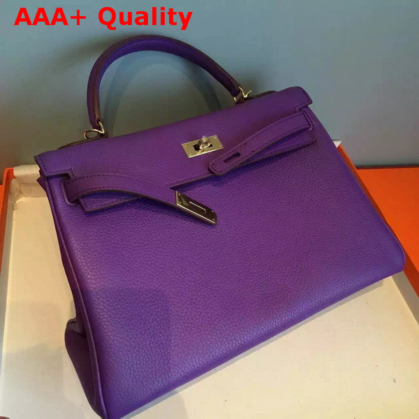 Hermes Kelly 32 in Purple Original Leather Replica