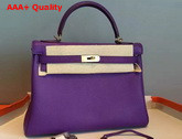 Hermes Kelly 32 in Purple Original Leather Replica
