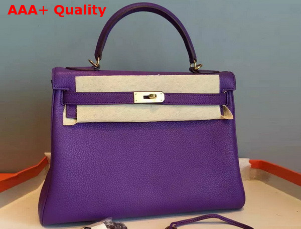 Hermes Kelly 32 in Purple Original Leather Replica